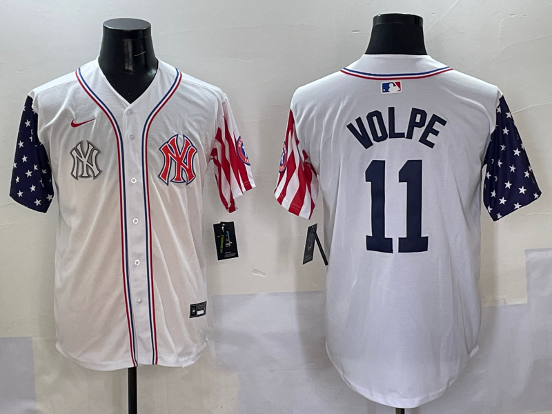 Men 2025  MLB New York Yankees #11 Volpe white jersey style 7